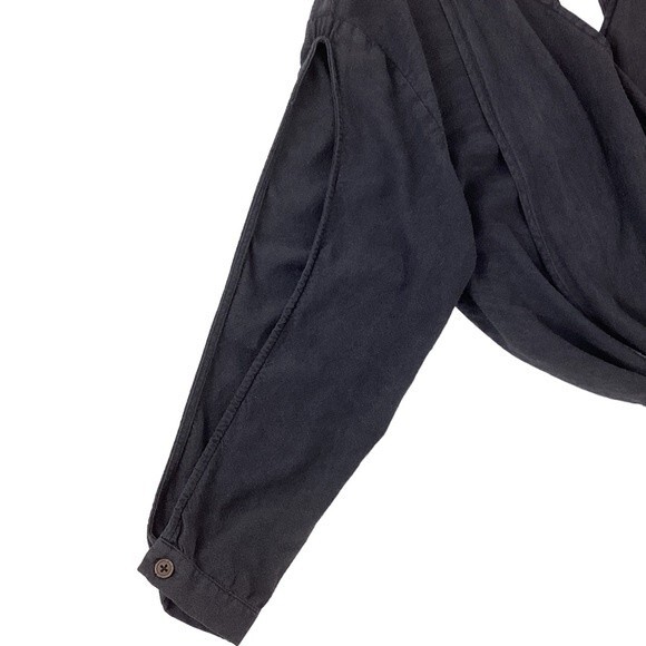 LINDSEY THORNBURG Womens 2 Blouse Gray Top Dyed Shirt Lagenlook Boho Top - Picture 11 of 16